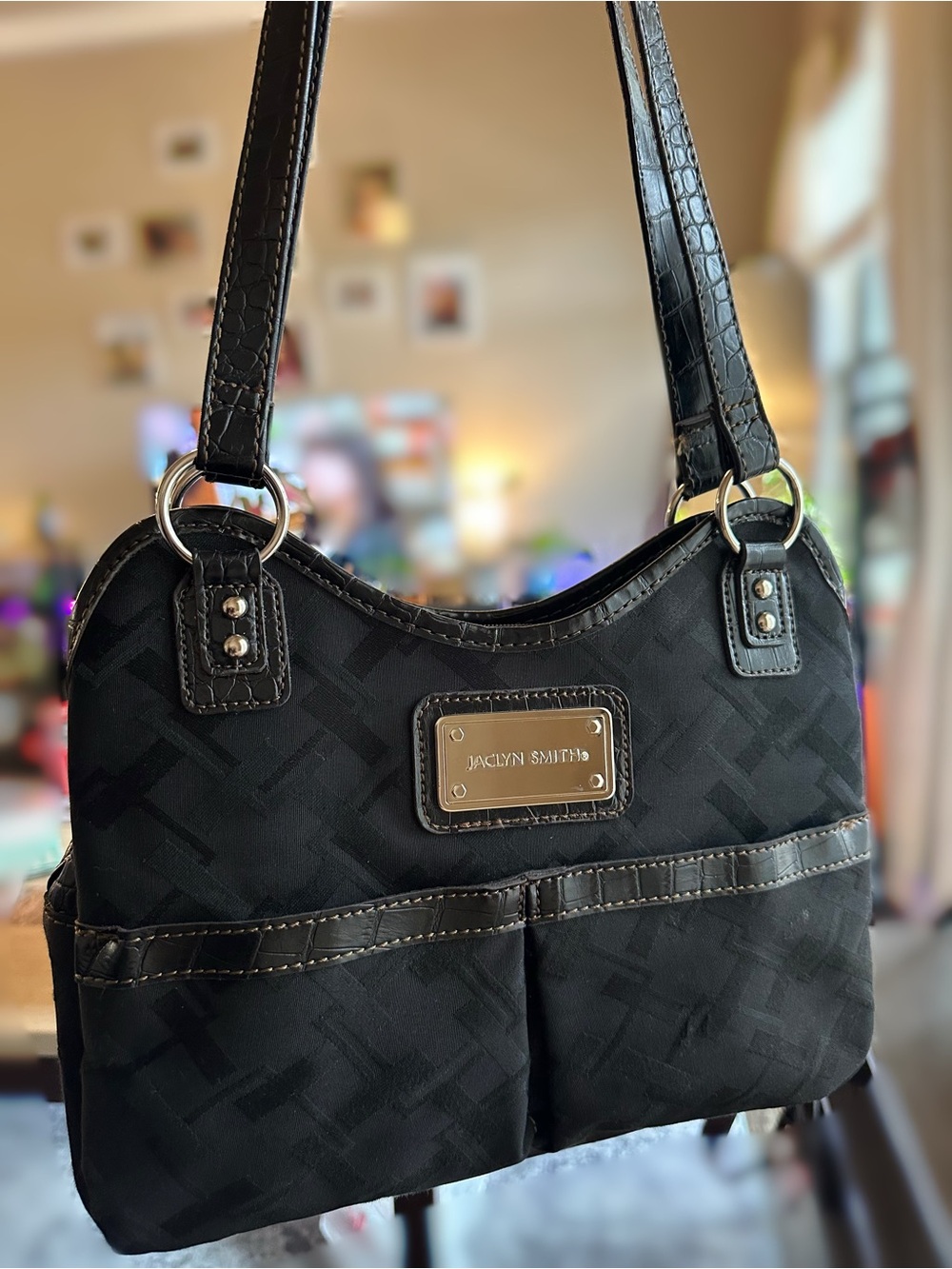 Jaclyn Smith Black Signature Tote/Shoulder Bag
